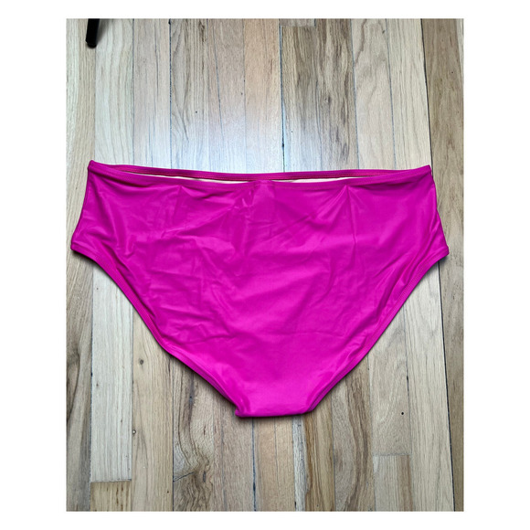 NWT J. Crew High Rise Full Coverage Pink Fuchsia Bikini Bottom Women's 2X BM426 - Picture 2 of 5